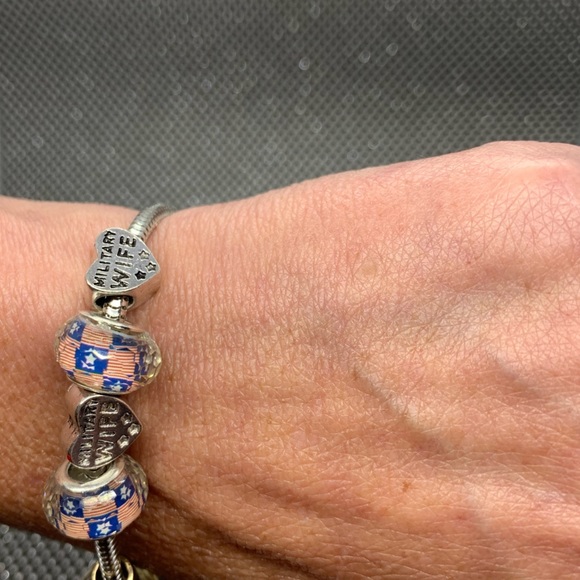 Chroma, Enameled Military Wife Charm Bracelet - Picture 2 of 6